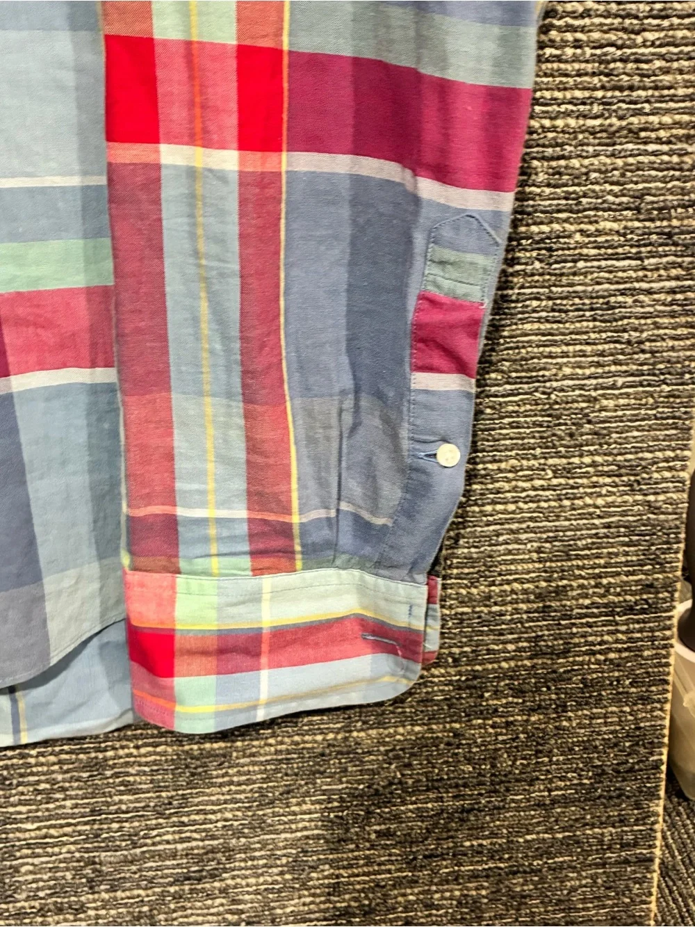 J. Crew Men's Plaid Button-Down Shirt in Blue, Pink & Cream